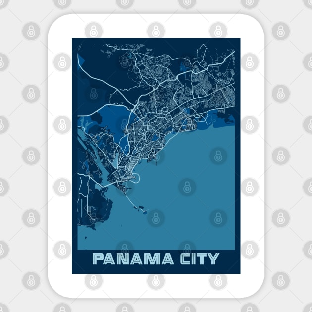 Panama City - Panama Peace City Map Sticker by tienstencil